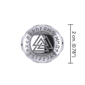 Norse Viking Valknut Silver Ring with Rune Symbols TRI2413 - Jewelry